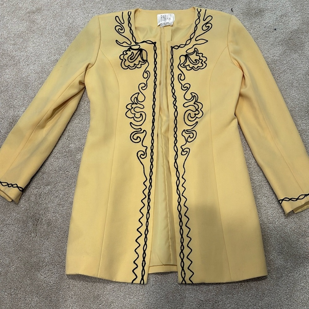 Yellow Pallu Designs Jacket